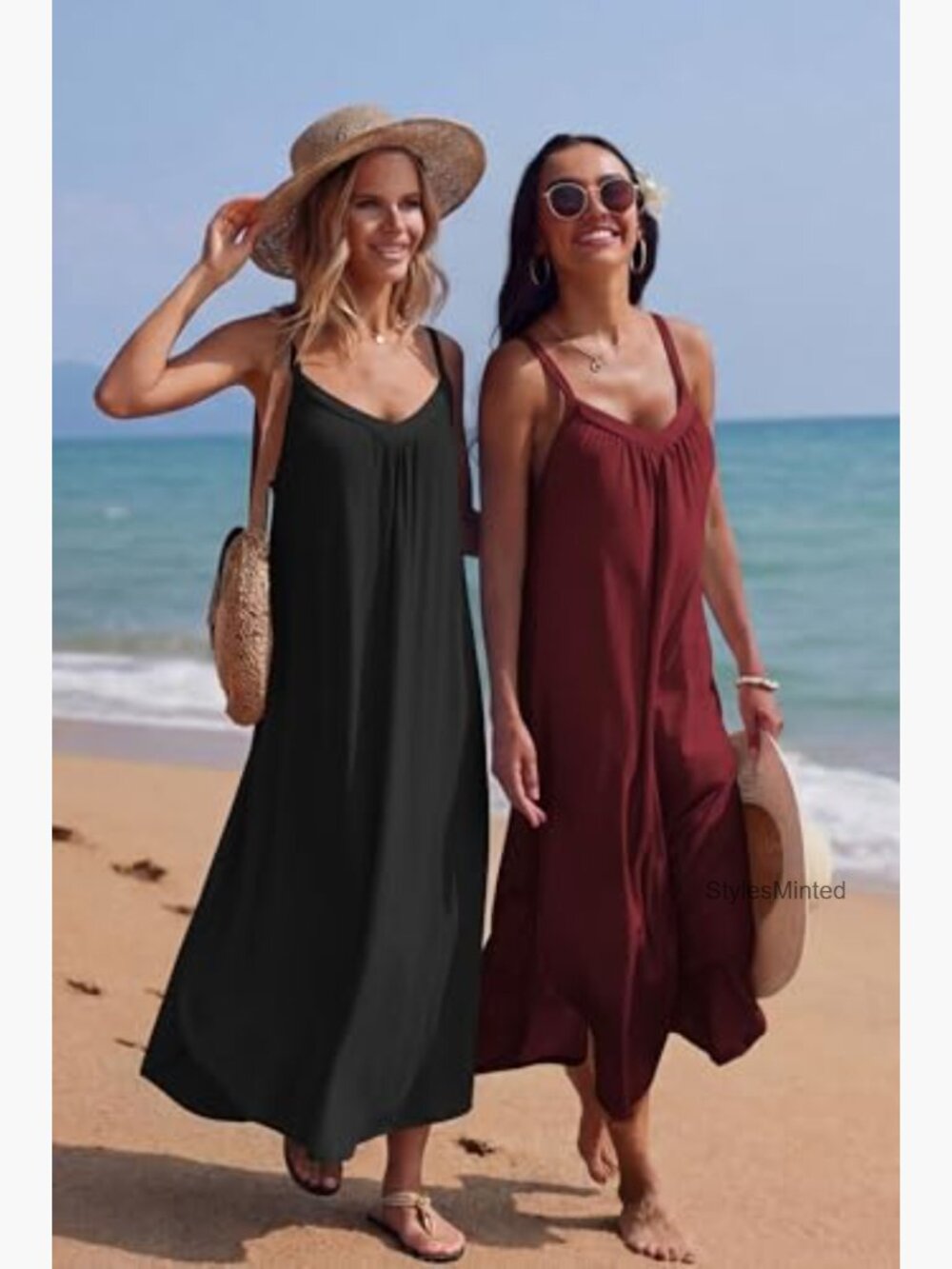 Sleeveless Full Length Nightgown Soft Lounge Dress V Neck Chemise - Picture 6 of 7